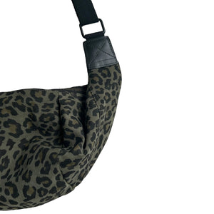 Brixton Crossbody Sling Bag - Green Leopard Print Small