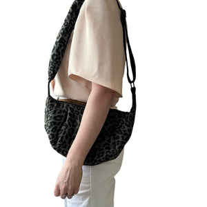Brixton Crossbody Sling Bag - Green Leopard Print Small