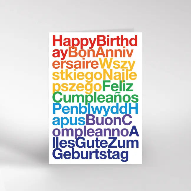 Happy Birthday Languages Card
