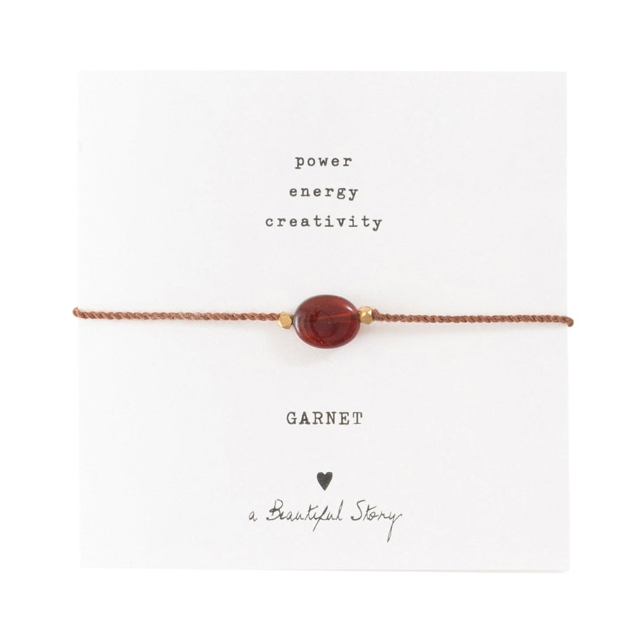 Gemstone Card Garnet Bracelet