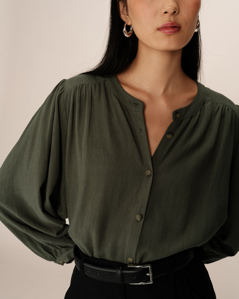 Portrait Blouse  - Vert