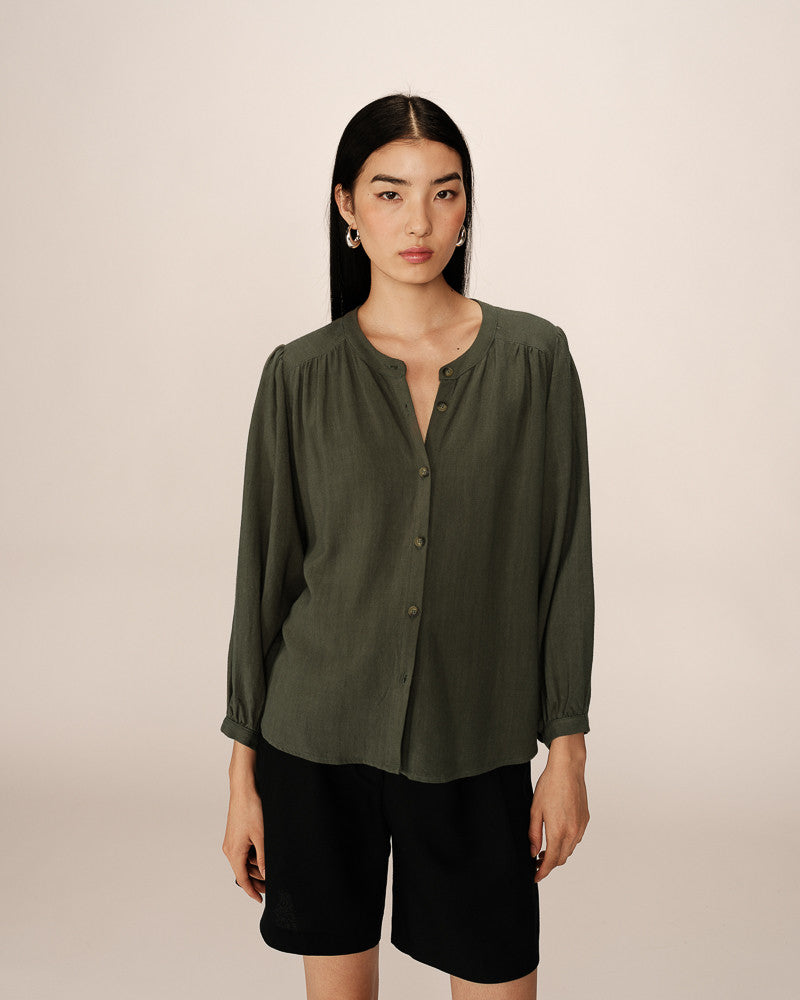 Portrait Blouse  - Vert