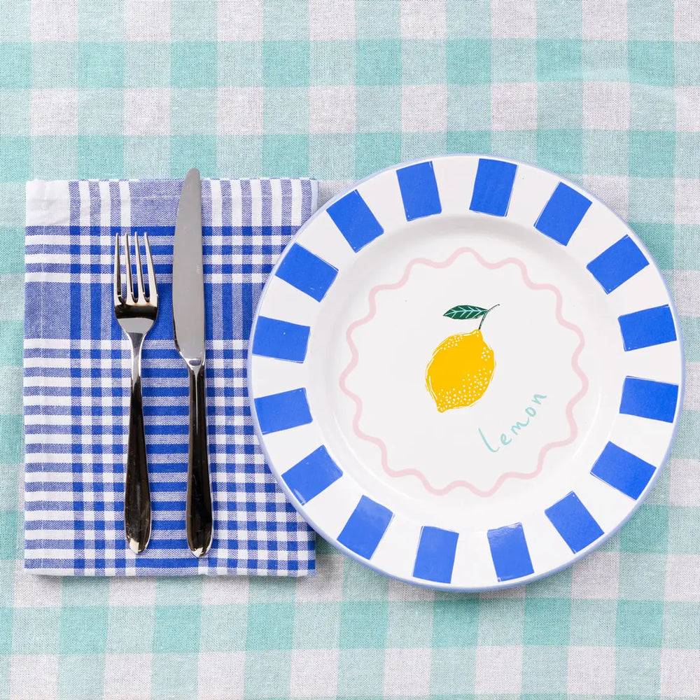 Gingham Napkins/ Teatowels - Blue - Pair