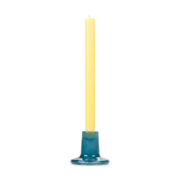 Glass Candle Holder - Mineral Blue