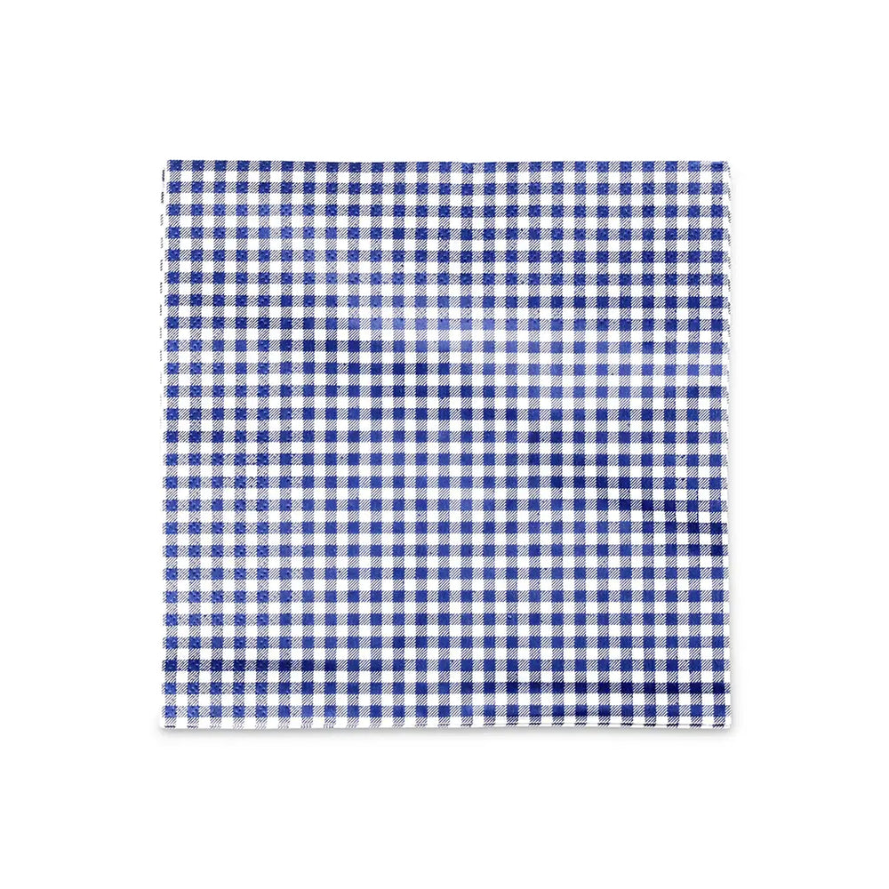 Blue Gingham Paper Napkins - Pack of 20