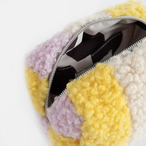 Multi-Stripe Borg Mini Cube Cosmetic Bag