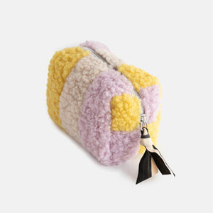 Multi-Stripe Borg Mini Cube Cosmetic Bag