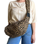 Brixton Crossbody Sling Bag - Sand Leopard Print Large