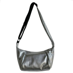 Brixton Crossbody Sling Bag - Silver Leather Small