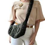 Brixton Crossbody Sling Bag - Green Leopard Print Small