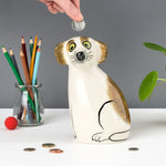 Hannah Turner Hand-Made Ceramic 'Barklife' Dog Money Box - Brown