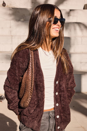 Brula Knitted Cardigan - Coffee Bean