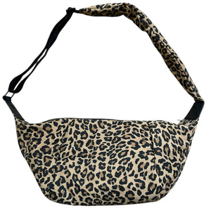 Brixton Crossbody Sling Bag - Sand Leopard Print Large