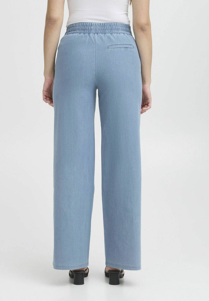 Kate Wide Trousers - Blue Denim