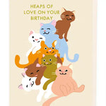 Cat Heap Birthday Card