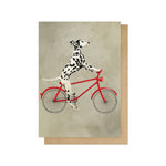 Dalmatian on Bicycle Greetings Card