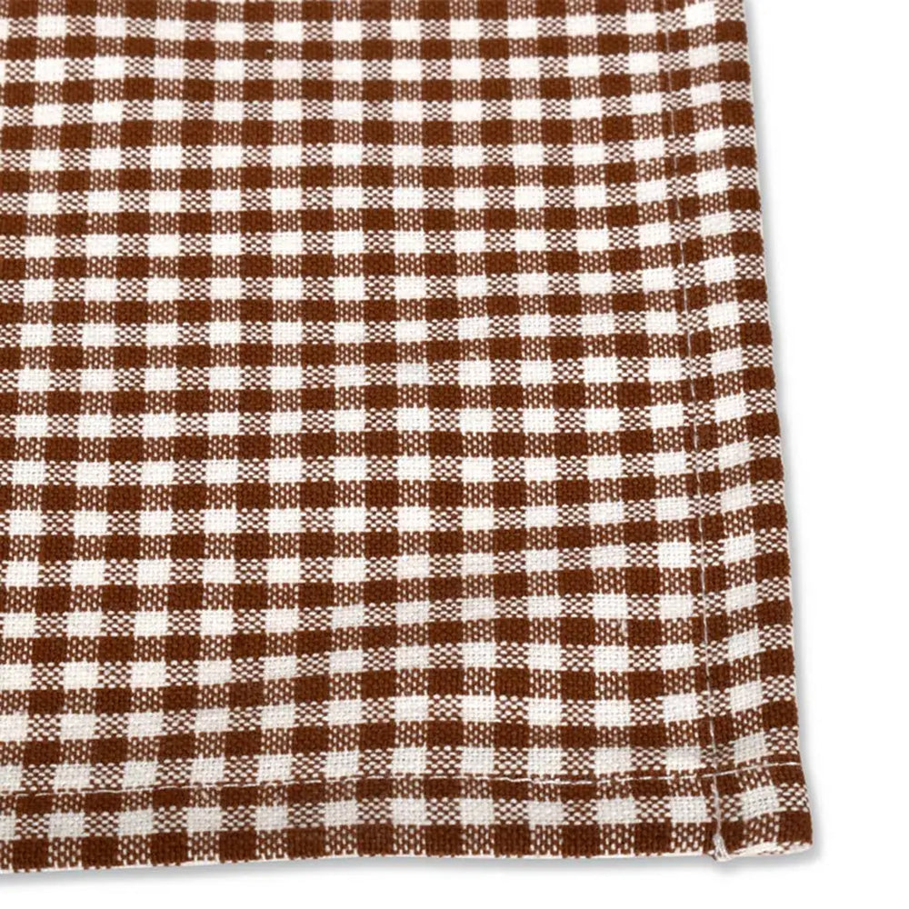 Brown Gingham 100% Cotton Tea Towel