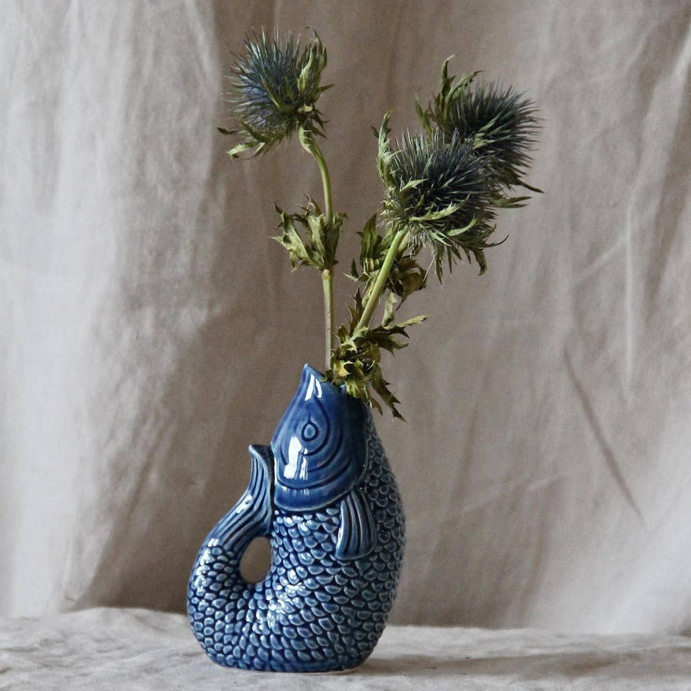 Ceramic Fish Vase - Blue