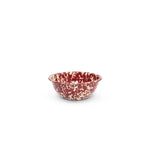 Enamel Splatter Enamelware Cereal Bowl -Burgundy and Cream 20 oz
