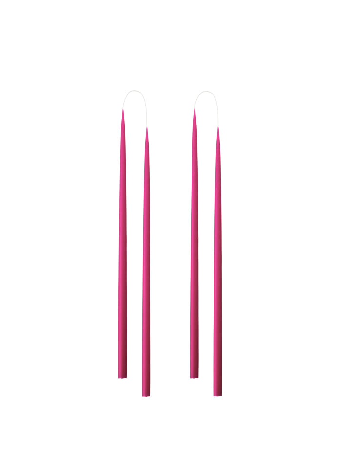 Hand Dipped and Dyed Slim Candles  1.3 cm H= 28 cm (Pair)