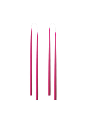 Hand Dipped and Dyed Slim Candles  1.3 cm H= 28 cm (Pair)