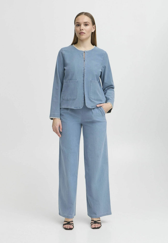 Kate Wide Trousers - Blue Denim