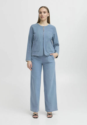 Kate Wide Trousers - Blue Denim