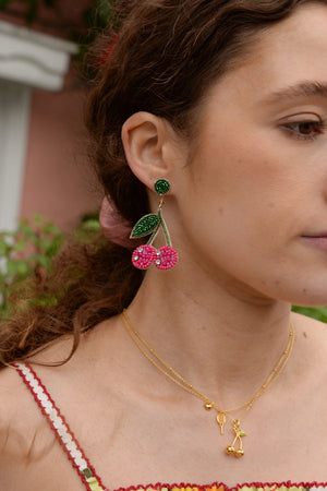Pink Cherry Earrings