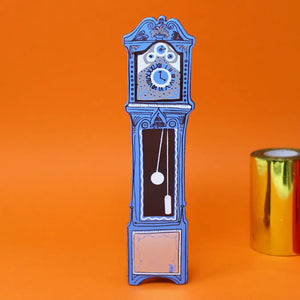 Embossed Leather Bookmark - Grandfather Clock