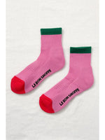 Colour Block Girlfriend Socks: Pink/ Green