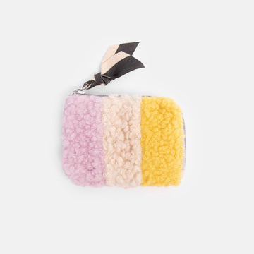 Multi Stripe Borg Corner Purse