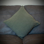 Jute Cushion Cover With Feather Pad - Green