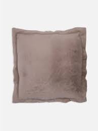 Barocco Faux Fur Square Pillow - Taupe