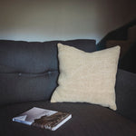 Jute Cushion Cover With Feather Pad - Natural