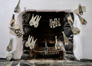 Bat Hand-Printed Paper Garland
