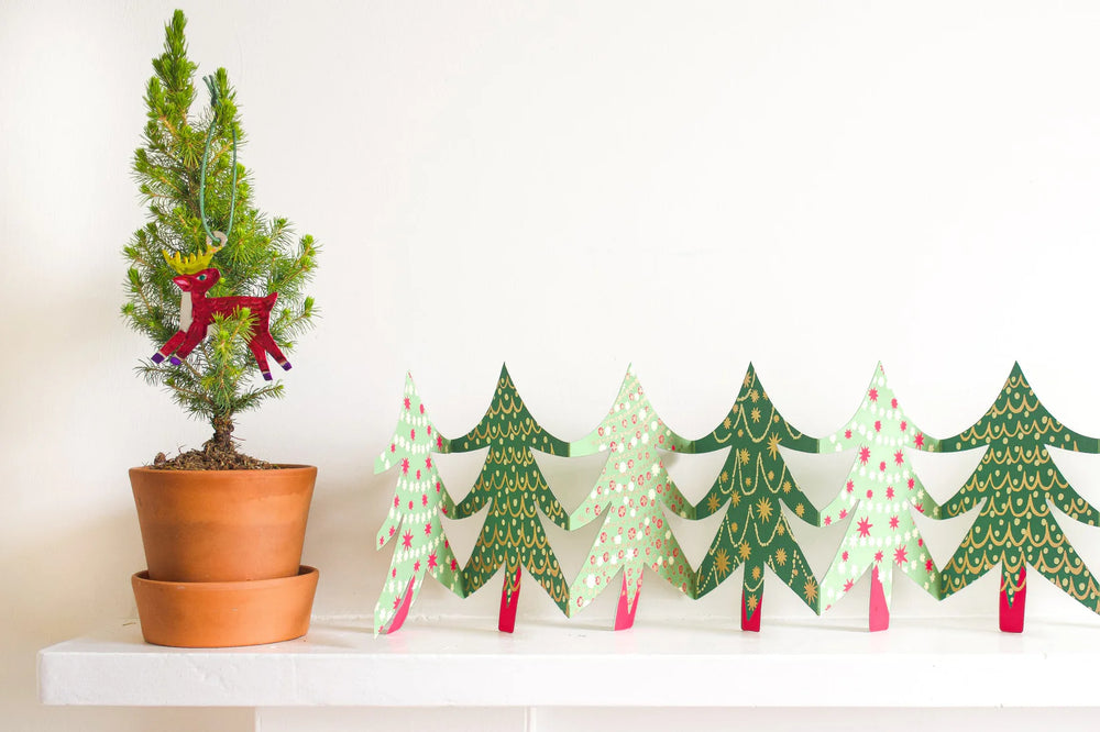 Christmas Trees Concertina Paper Garland