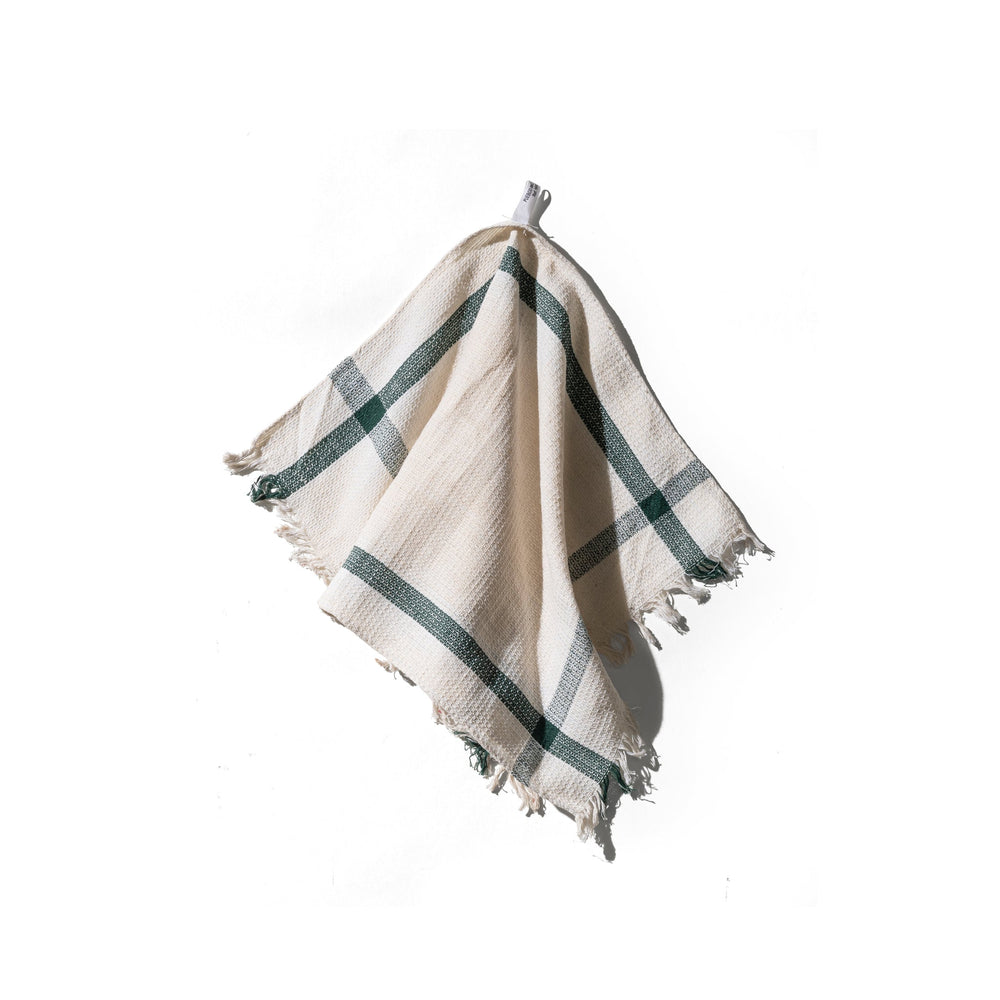 India Cloth Tea-Towel: Green Stripe