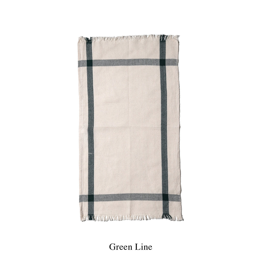 India Cloth Tea-Towel: Green Stripe
