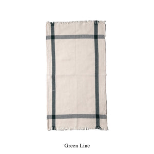 India Cloth Tea-Towel: Green Stripe