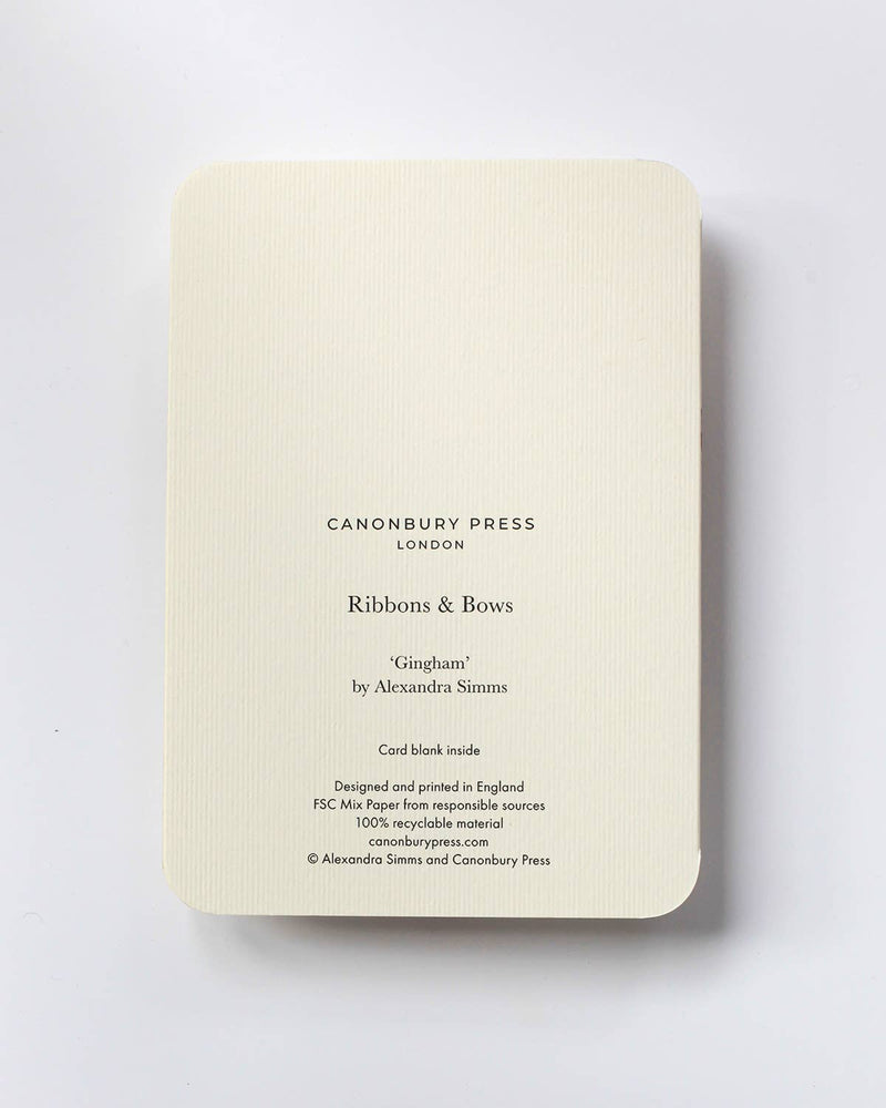 Gingham Bow Greeting Card