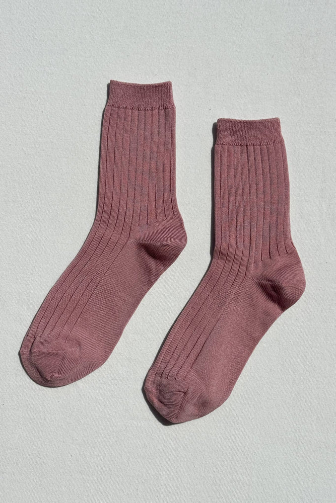 Her Socks - Mercerized Combed Cotton Rib: Pesto