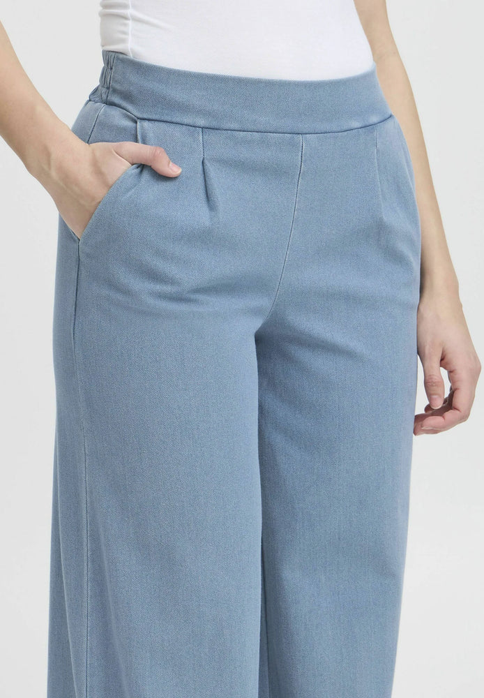 Kate Wide Trousers - Blue Denim