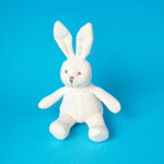 Knitted Organic Cotton White Bunny Baby Rattle