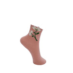 Deena Flower Sock - Light Rose