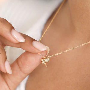 Delicate Bird Pendant Necklace in Gold