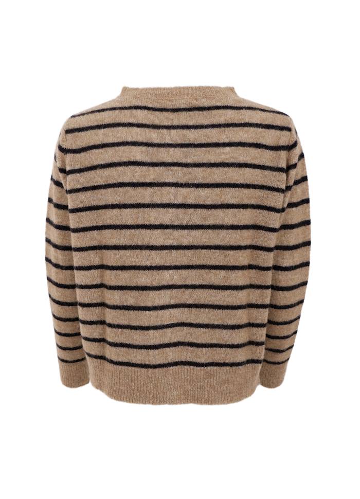 Dell Striped Knitted Cardigan - Taupe