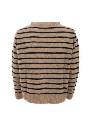 Dell Striped Knitted Cardigan - Taupe