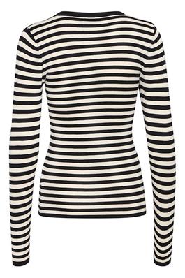 DIANE Striped Long Sleeved Jumper - Black and Almond