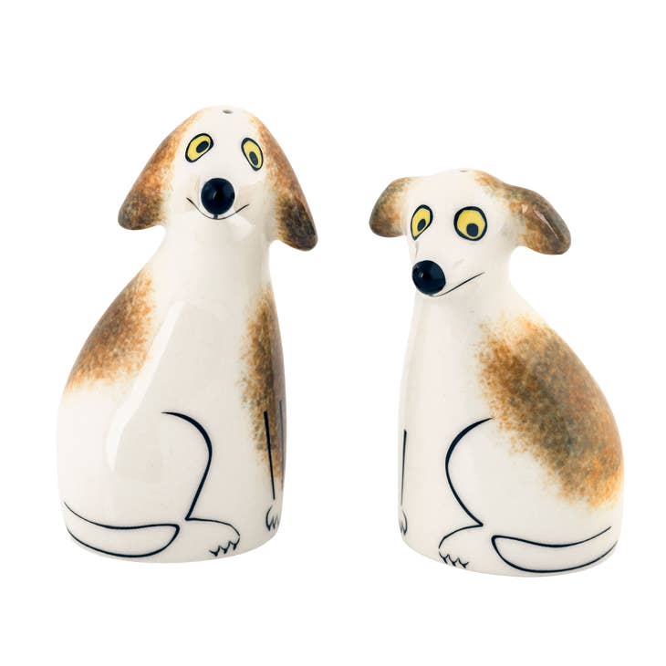 Hannah Turner Hand-Made Ceramic 'Barklife' Dog Salt and Pepper Shakers