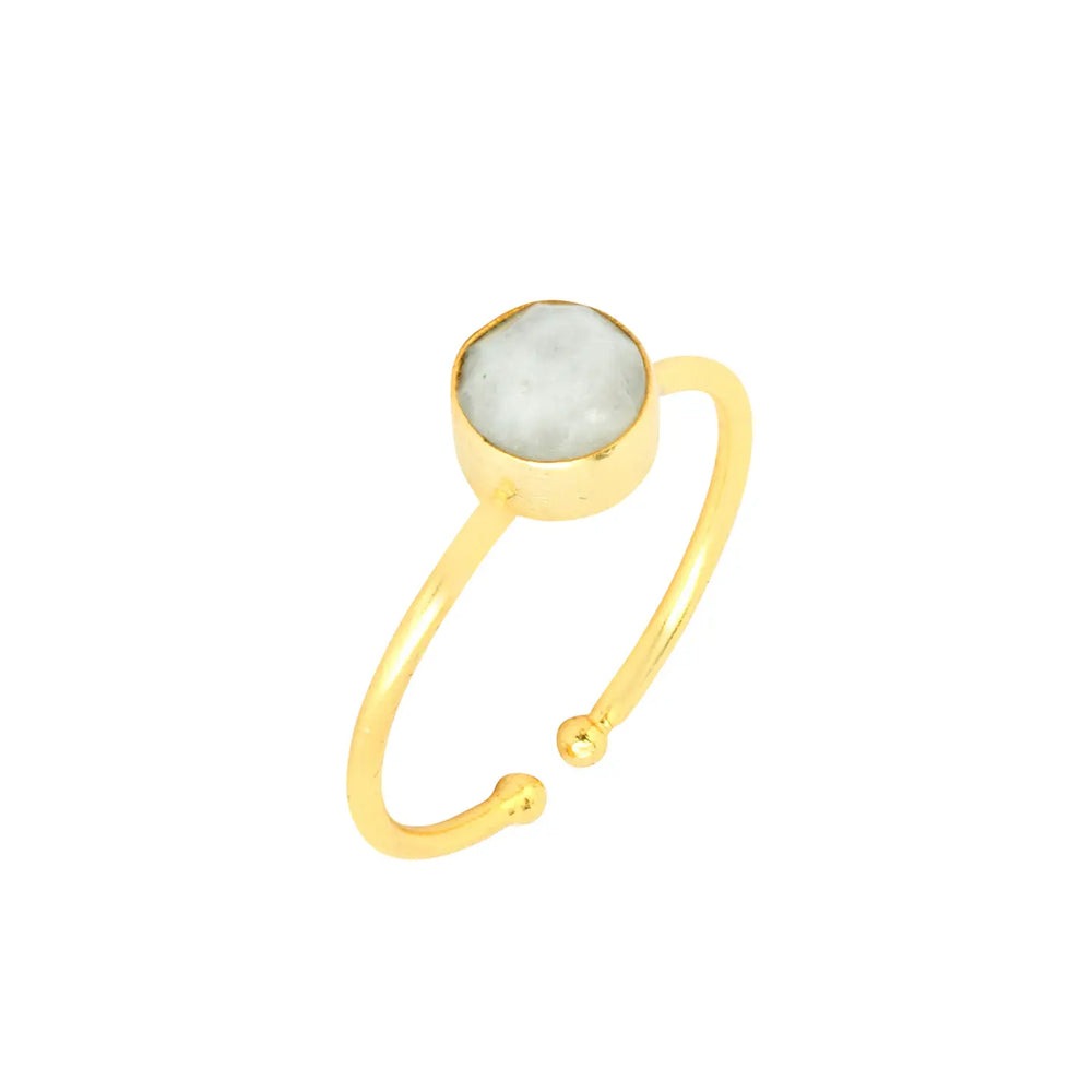 Dotty Adjustable Moonstone Ring - Gold